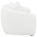Isabella Faux Sheepskin Upholstered Loveseat Natural - Home & Sleep Outlet