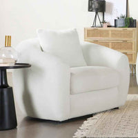 Isabella Faux Sheepskin Upholstered Accent Chair Natural - Home & Sleep Outlet