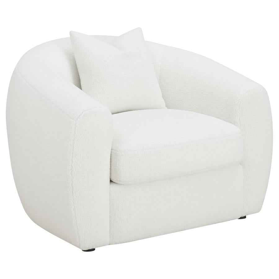 Isabella Faux Sheepskin Upholstered Accent Chair Natural - Home & Sleep Outlet