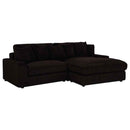 Blaine Upholstered Reversible Chaise Sectional Sofa Chocolate - Home & Sleep Outlet