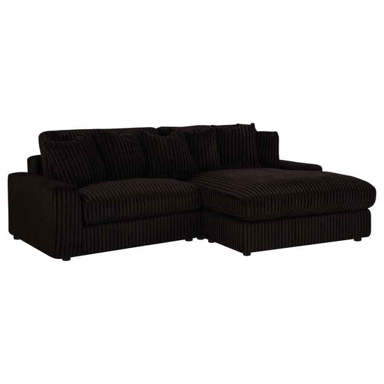 Blaine Upholstered Reversible Chaise Sectional Sofa Chocolate