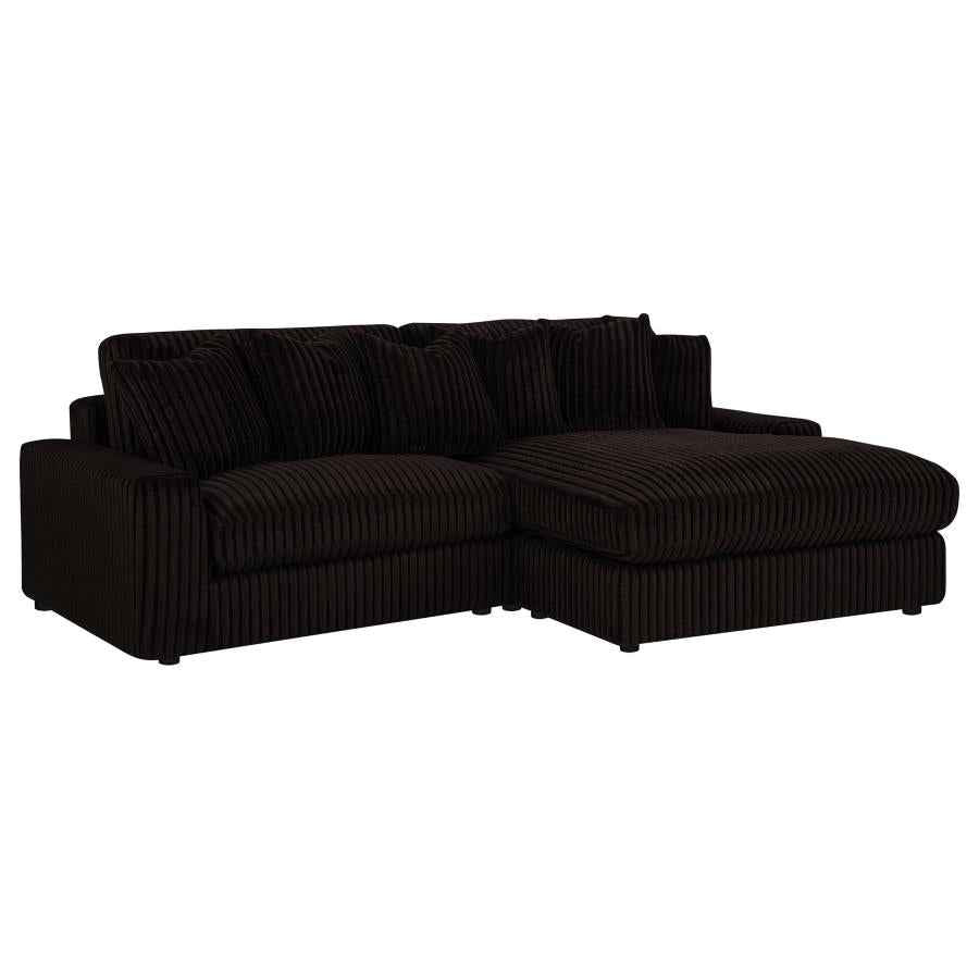 Blaine Upholstered Reversible Chaise Sectional Sofa Chocolate - Home & Sleep Outlet