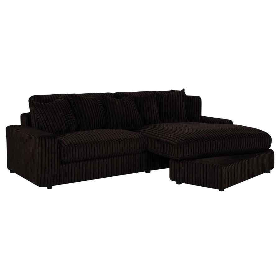 Blaine Upholstered Reversible Chaise Sectional Sofa Chocolate - Home & Sleep Outlet