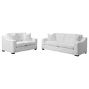 Ashlyn 2-piece Upholstered Sloped Arm Sofa Set White - Home & Sleep Outlet
