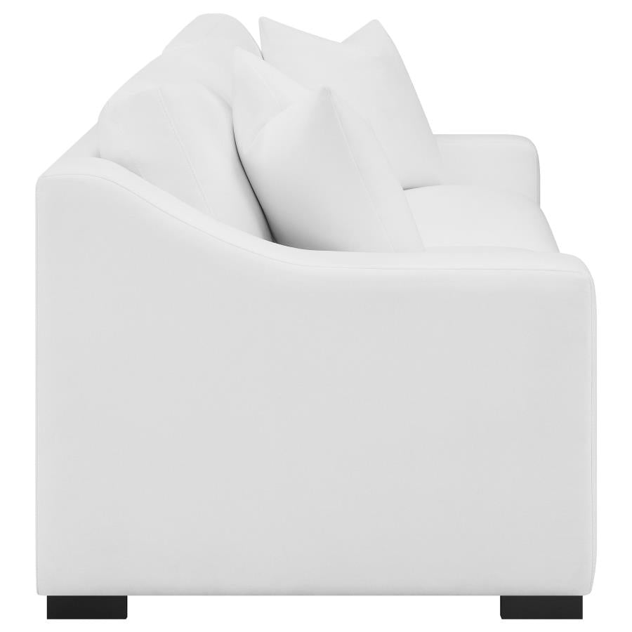 Ashlyn 2-piece Upholstered Sloped Arm Sofa Set White - Home & Sleep Outlet