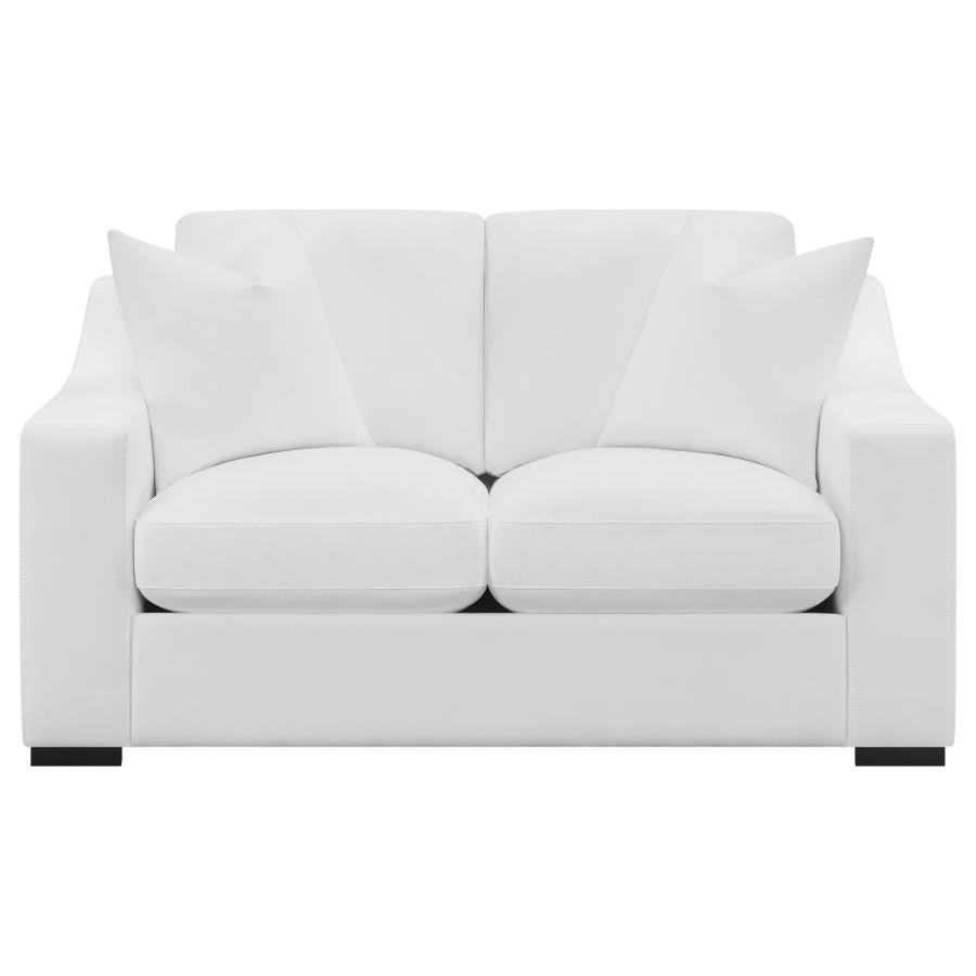 Ashlyn 2-piece Upholstered Sloped Arm Sofa Set White - Home & Sleep Outlet