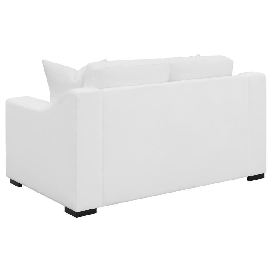 Ashlyn 2-piece Upholstered Sloped Arm Sofa Set White - Home & Sleep Outlet