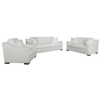 Ashlyn 3-piece Upholstered Sloped Arm Sofa Set White - Home & Sleep Outlet