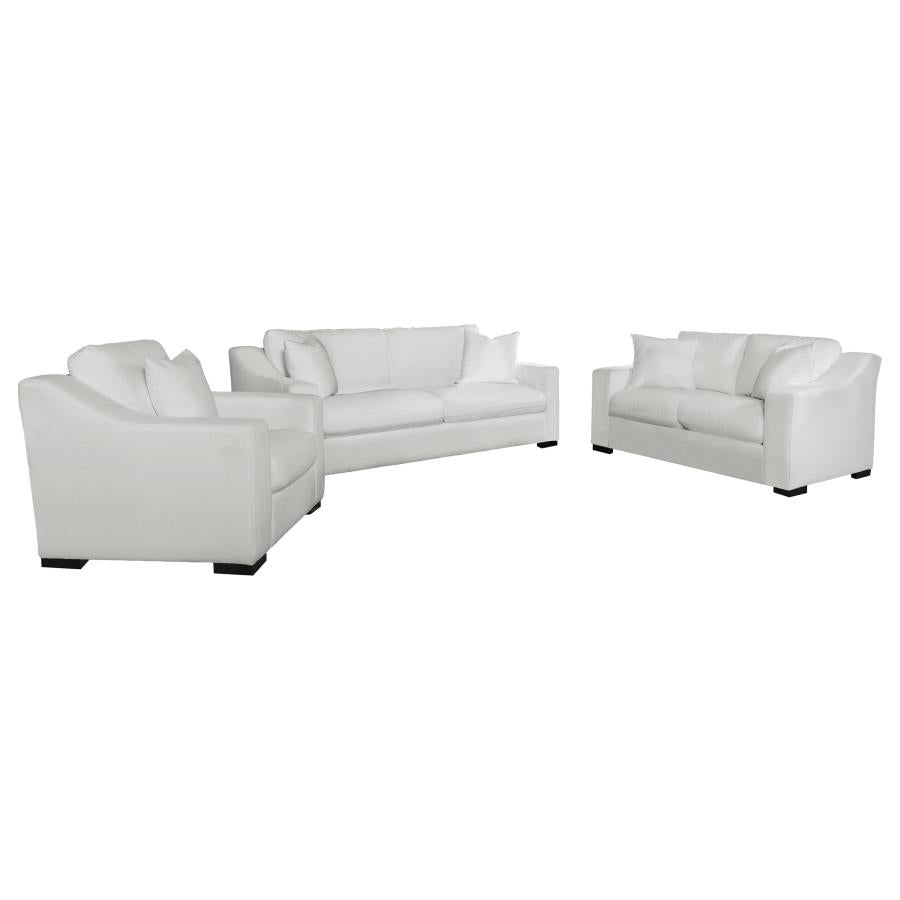 Ashlyn 3-piece Upholstered Sloped Arm Sofa Set White - Home & Sleep Outlet