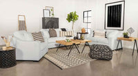 Ashlyn 3-piece Upholstered Sloped Arm Sofa Set White - Home & Sleep Outlet
