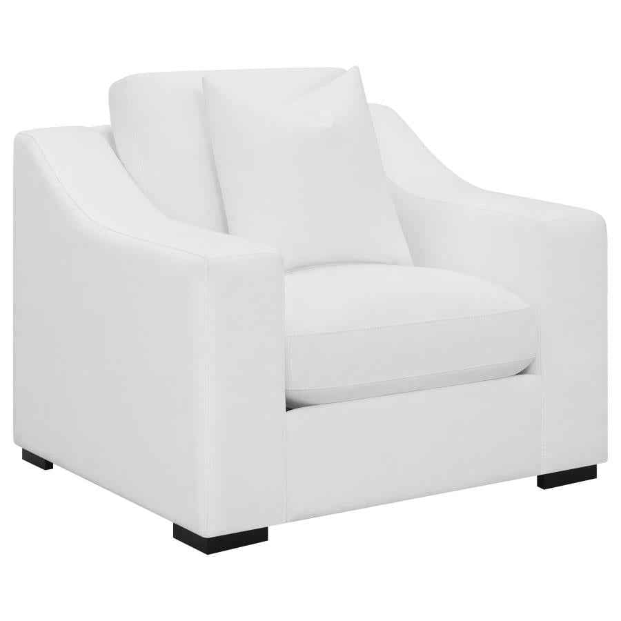 Ashlyn 3-piece Upholstered Sloped Arm Sofa Set White - Home & Sleep Outlet