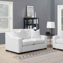 Ashlyn Upholstered Sloped Arm Loveseat White - Home & Sleep Outlet