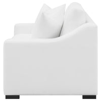 Ashlyn Upholstered Sloped Arm Loveseat White - Home & Sleep Outlet