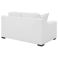 Ashlyn Upholstered Sloped Arm Loveseat White - Home & Sleep Outlet