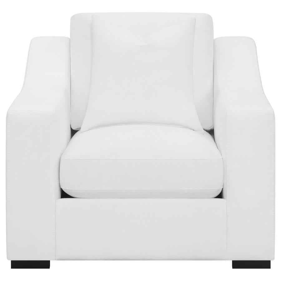 Ashlyn Upholstered Sloped Arm Accent Chair White - Home & Sleep Outlet
