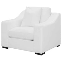 Ashlyn Upholstered Sloped Arm Accent Chair White - Home & Sleep Outlet