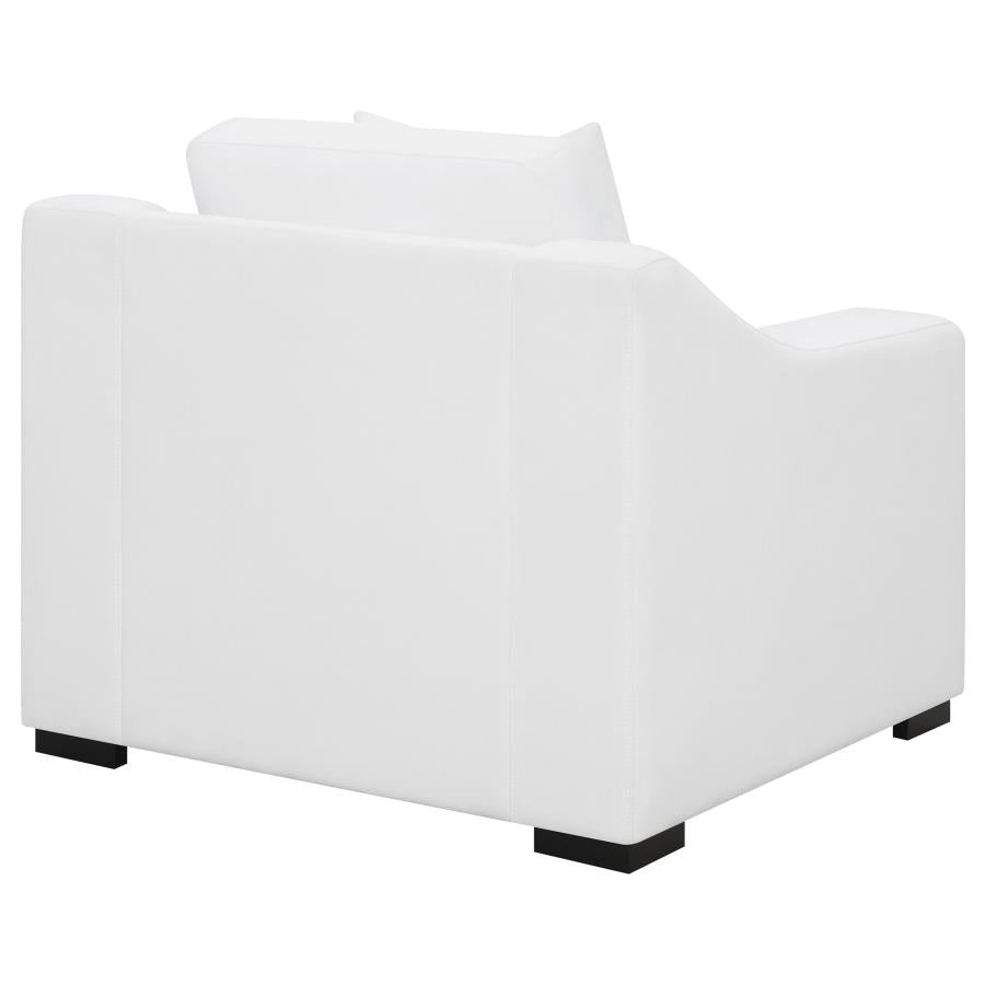 Ashlyn Upholstered Sloped Arm Accent Chair White - Home & Sleep Outlet