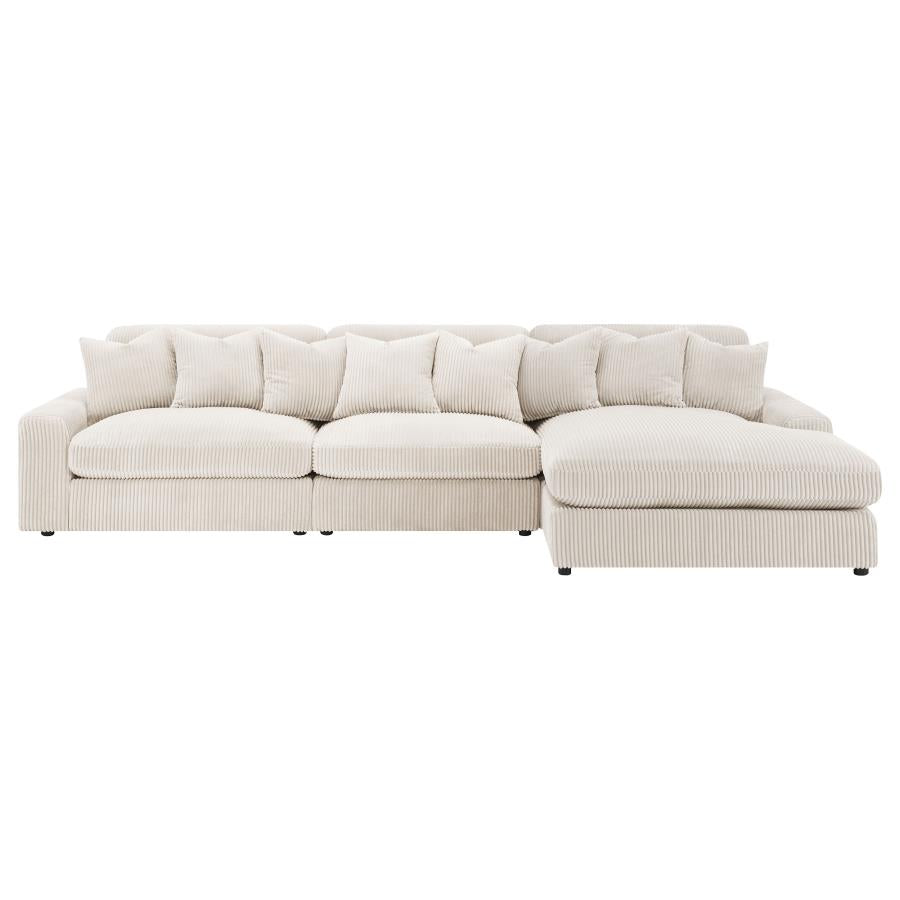 Blaine Upholstered Reversible Chaise Sectional Sofa Sand - Home & Sleep Outlet