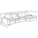 Blaine Upholstered Reversible Chaise Sectional Sofa Sand - Home & Sleep Outlet