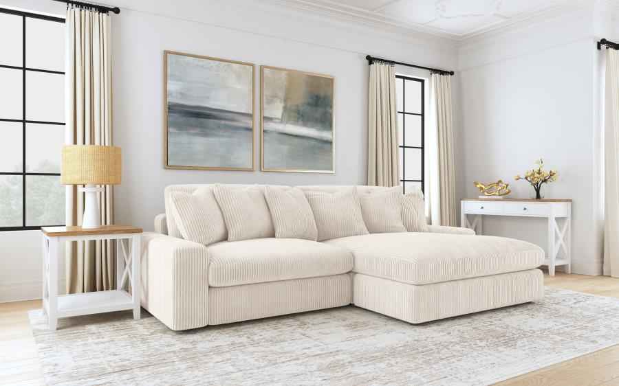 Blaine Upholstered Reversible Chaise Sectional Sofa Sand - Home & Sleep Outlet