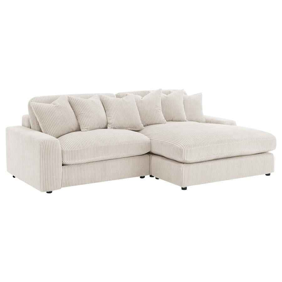 Blaine Upholstered Reversible Chaise Sectional Sofa Sand - Home & Sleep Outlet