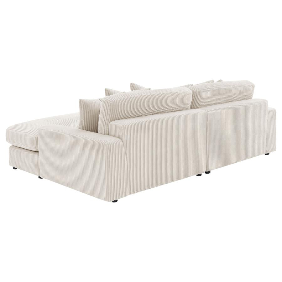 Blaine Upholstered Reversible Chaise Sectional Sofa Sand - Home & Sleep Outlet