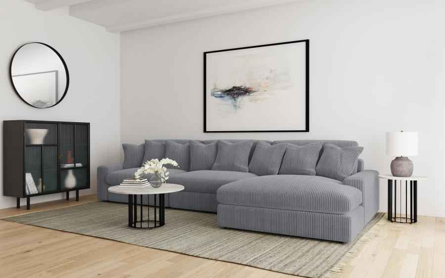 Blaine Upholstered Reversible Chaise Sectional Sofa Fog - Home & Sleep Outlet