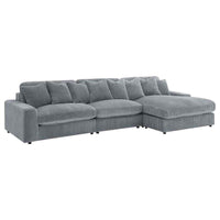 Blaine Upholstered Reversible Chaise Sectional Sofa Fog - Home & Sleep Outlet