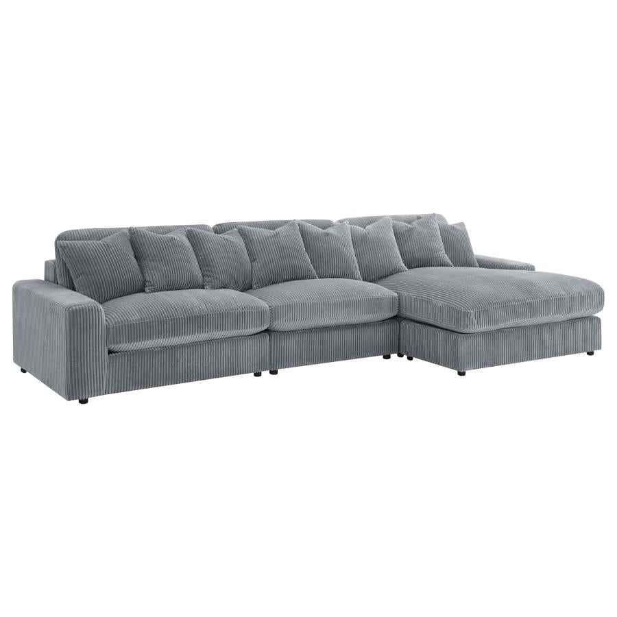 Blaine Upholstered Reversible Chaise Sectional Sofa Fog - Home & Sleep Outlet