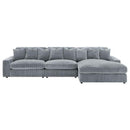 Blaine Upholstered Reversible Chaise Sectional Sofa Fog - Home & Sleep Outlet