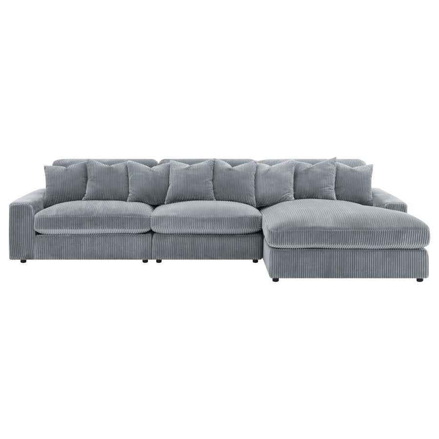 Blaine Upholstered Reversible Chaise Sectional Sofa Fog - Home & Sleep Outlet