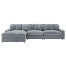 Blaine Upholstered Reversible Chaise Sectional Sofa Fog - Home & Sleep Outlet