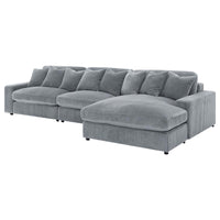 Blaine Upholstered Reversible Chaise Sectional Sofa Fog - Home & Sleep Outlet