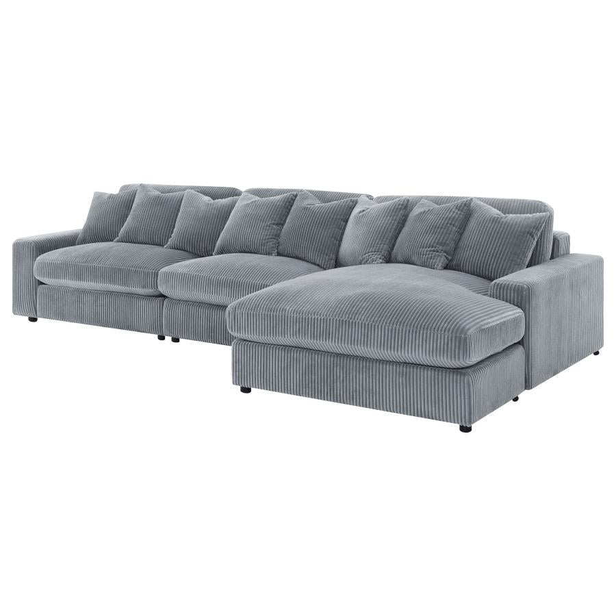 Blaine Upholstered Reversible Chaise Sectional Sofa Fog - Home & Sleep Outlet