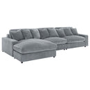 Blaine Upholstered Reversible Chaise Sectional Sofa Fog - Home & Sleep Outlet