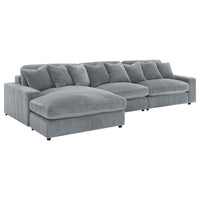 Blaine Upholstered Reversible Chaise Sectional Sofa Fog - Home & Sleep Outlet