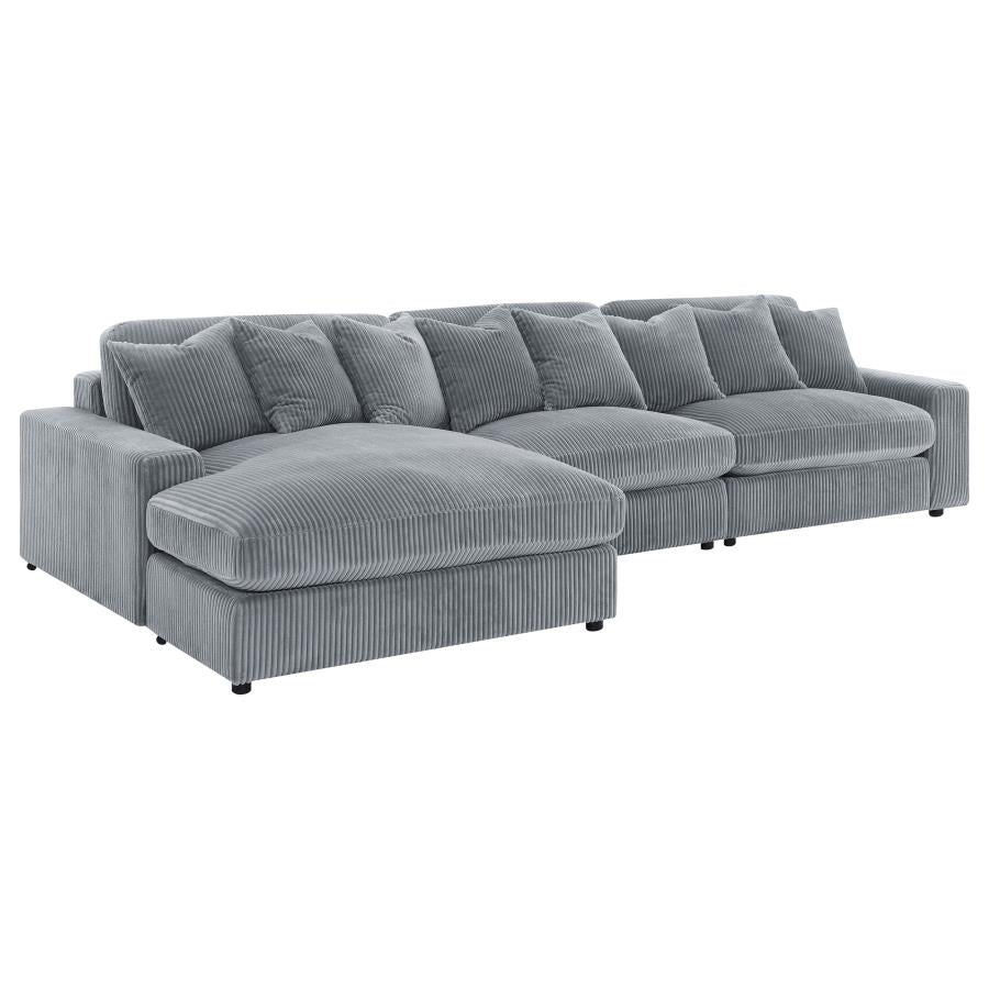 Blaine Upholstered Reversible Chaise Sectional Sofa Fog - Home & Sleep Outlet