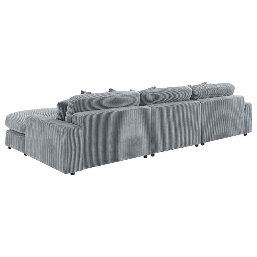 Blaine Upholstered Reversible Chaise Sectional Sofa Fog - Home & Sleep Outlet