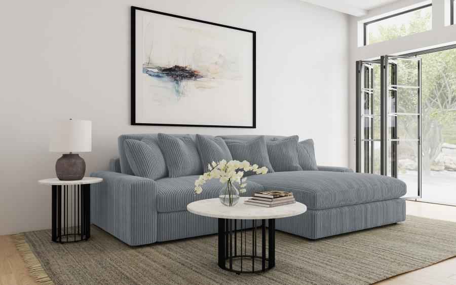 Blaine Upholstered Reversible Chaise Sectional Sofa Fog - Home & Sleep Outlet