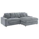 Blaine Upholstered Reversible Chaise Sectional Sofa Fog - Home & Sleep Outlet