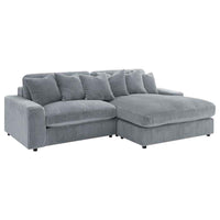 Blaine Upholstered Reversible Chaise Sectional Sofa Fog - Home & Sleep Outlet