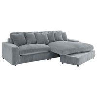 Blaine Upholstered Reversible Chaise Sectional Sofa Fog - Home & Sleep Outlet