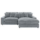 Blaine Upholstered Reversible Chaise Sectional Sofa Fog - Home & Sleep Outlet