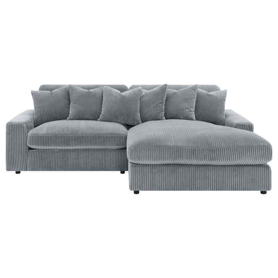 Blaine Upholstered Reversible Chaise Sectional Sofa Fog - Home & Sleep Outlet