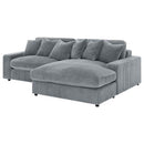Blaine Upholstered Reversible Chaise Sectional Sofa Fog - Home & Sleep Outlet