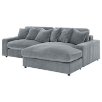 Blaine Upholstered Reversible Chaise Sectional Sofa Fog - Home & Sleep Outlet