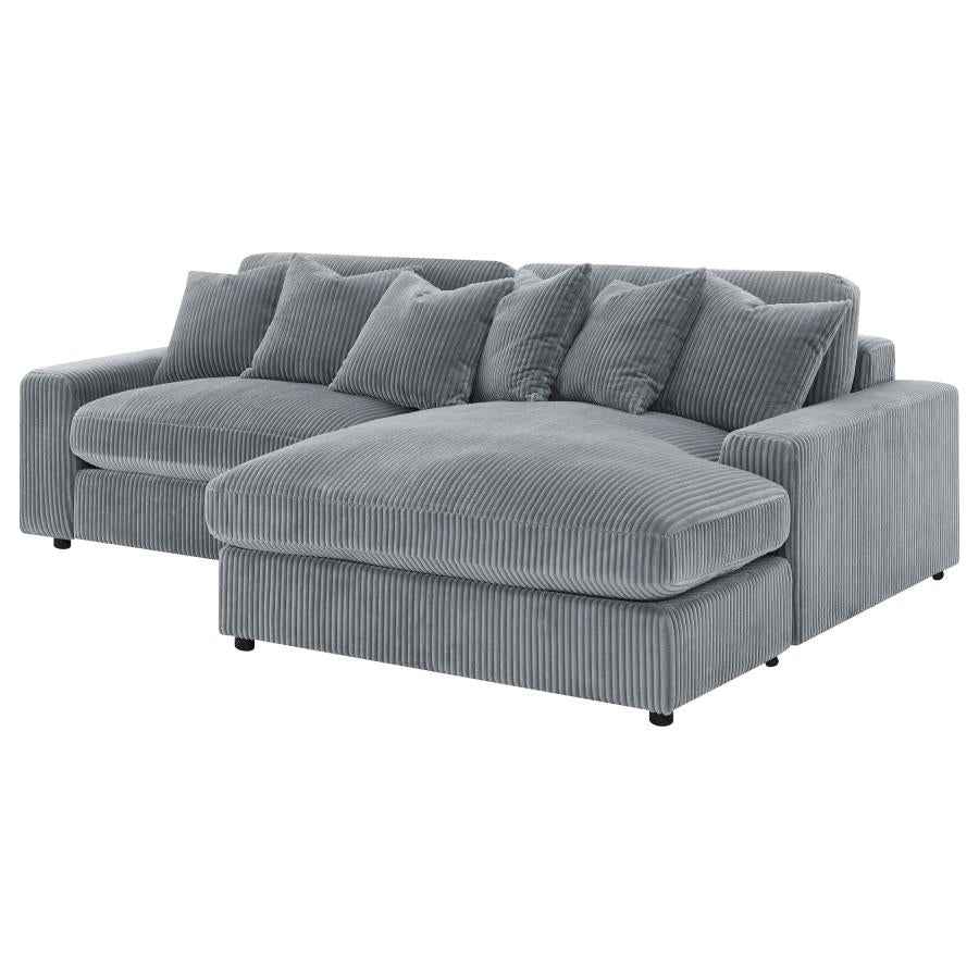 Blaine Upholstered Reversible Chaise Sectional Sofa Fog - Home & Sleep Outlet
