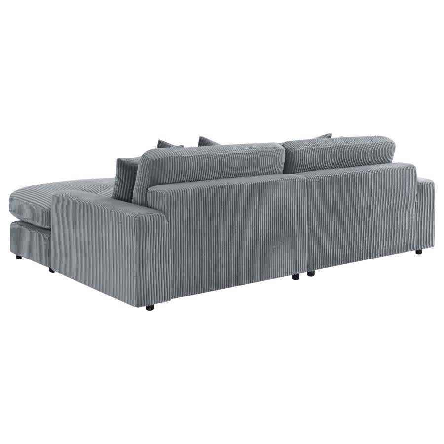 Blaine Upholstered Reversible Chaise Sectional Sofa Fog - Home & Sleep Outlet
