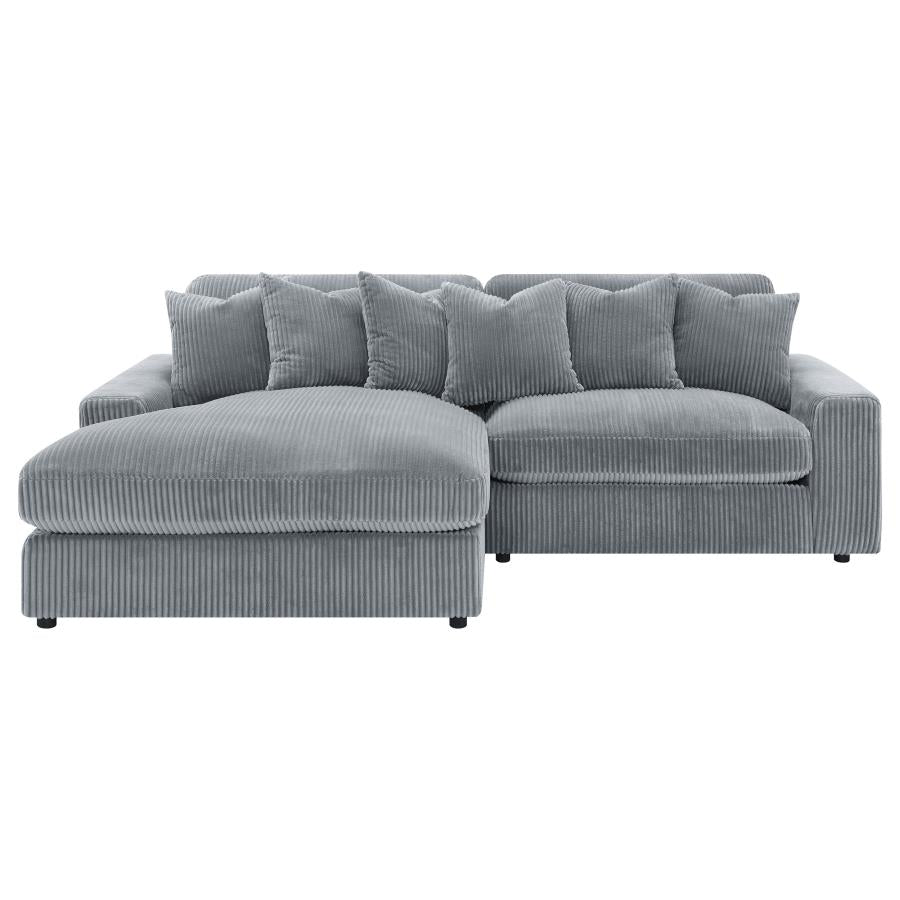 Blaine Upholstered Reversible Chaise Sectional Sofa Fog - Home & Sleep Outlet