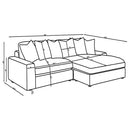 Blaine Upholstered Reversible Chaise Sectional Sofa Fog - Home & Sleep Outlet